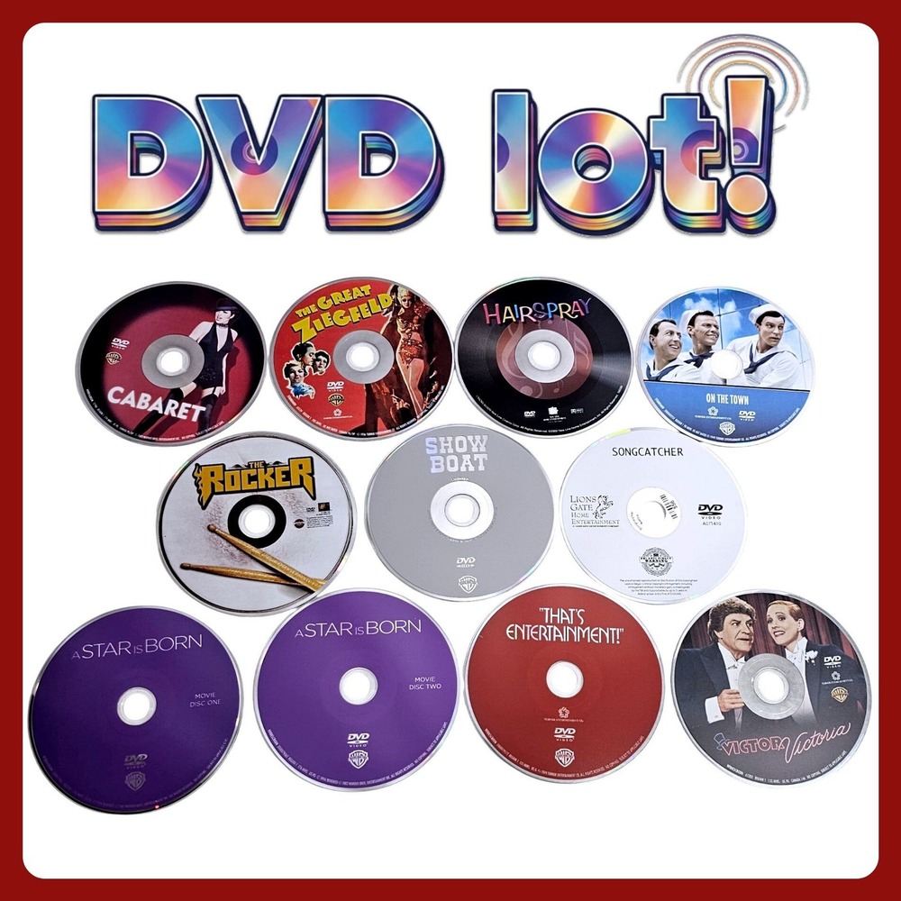 Lot Of 10 Movies‎ Musicals & Performing Arts 11 Loose Discs DVD Wholesale Bulk